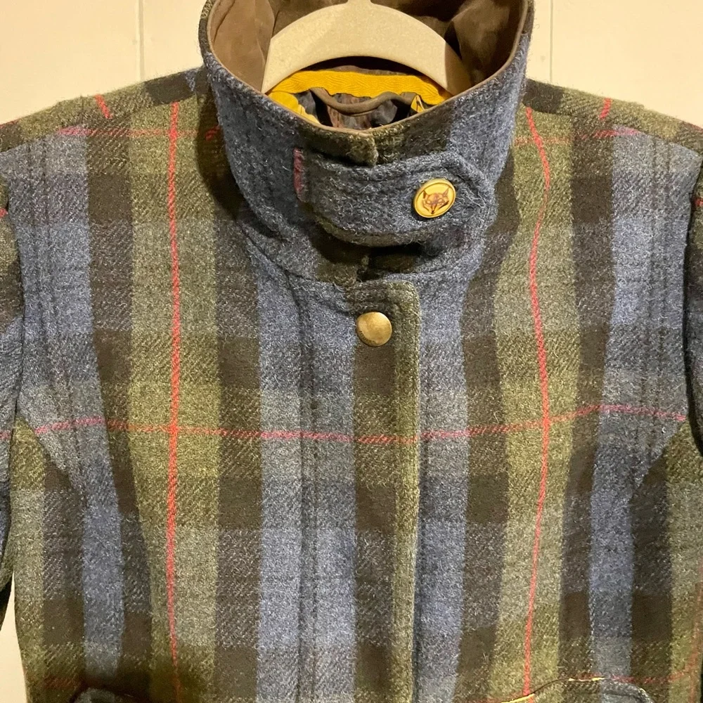 Joules Ladies Wool Plaid Fieldcoat - Picture 3 of 15
